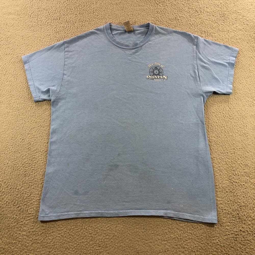 dive sites of roatan honduras CA t shirt mens L blue island